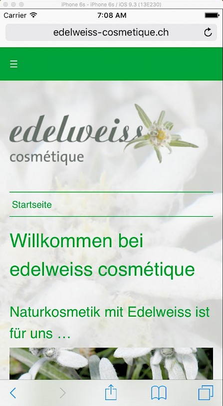 edelweiss cosm&eacute;tique mobile Ansicht